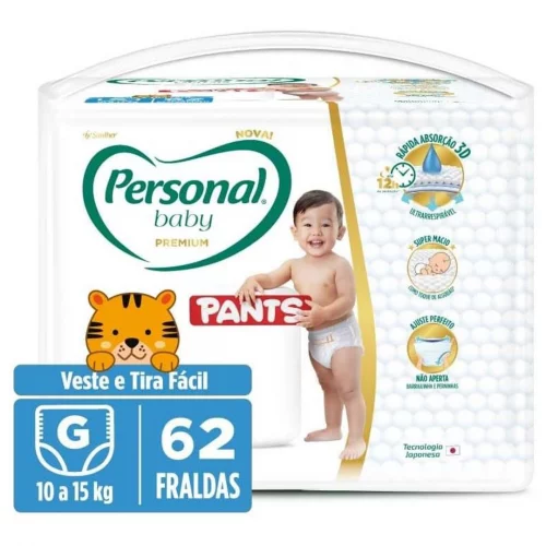Personal Fralda Baby Premium Pants G, 62 Unidades