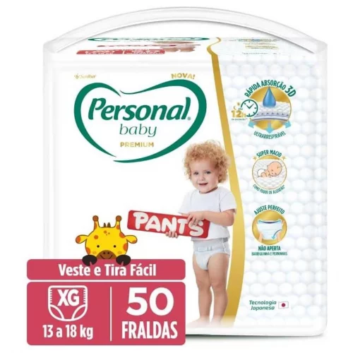 Personal Fralda Baby Premium Pants XG, 50 Unidades
