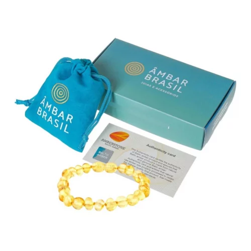 Pulseira Tornozeleira Âmbar Brasil Para Bebês C/ Certificado