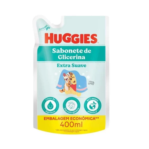 Refil Sabonete Líquido Glicerina Huggies Extra Suave 400 ml
