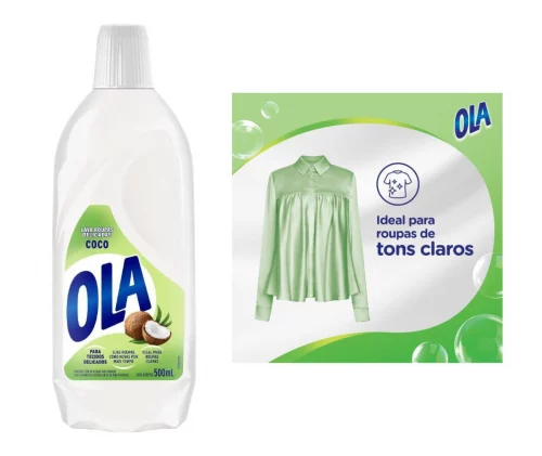 Sabão Líquido Ola Coco para Roupas Finas e Delicadas 500ml