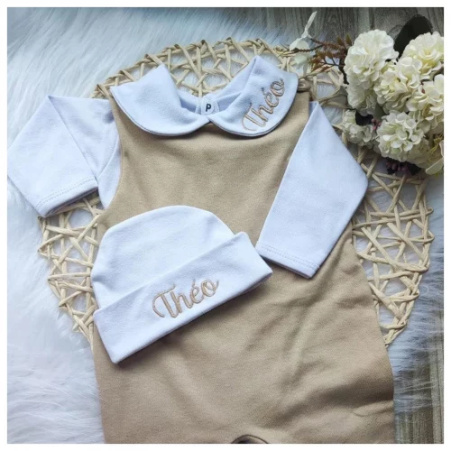 saída maternidade Jardineira salopete + Body bebe menino menina suedine 100% algodão Premium