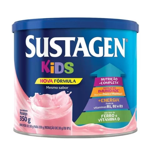 Sustagen Kids Complemento Alimentar Sabor Morango - Lata 350G