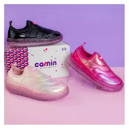 Tênis Infantil Led Criança Glitter Feminino Confortável Menina Promoção Original Camin (Tam: 23 ao 30)