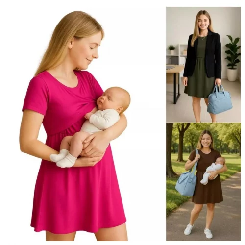 Vestido Amamentação Gestante Pós Parto Saida Maternidade P ao GG