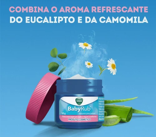 Vick BabyRub com Camomila Bálsamo para Bebês 50g