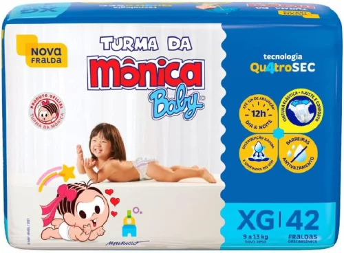 🔥 2x Fralda Turma da Mônica Baby Mega XG 42 Unidades