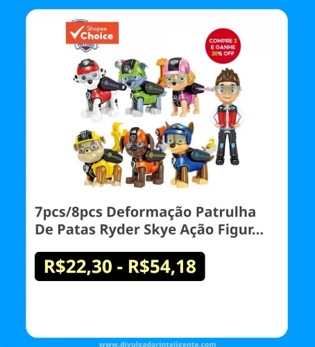 🛍7pcs/8pcs Deformação Patrulha De Patas Ryder Skye Ação Figura Doll Toy Modelo Kid Birthday Gift
