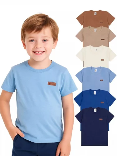 8 Camisetas Básicas Infantil para Meninos