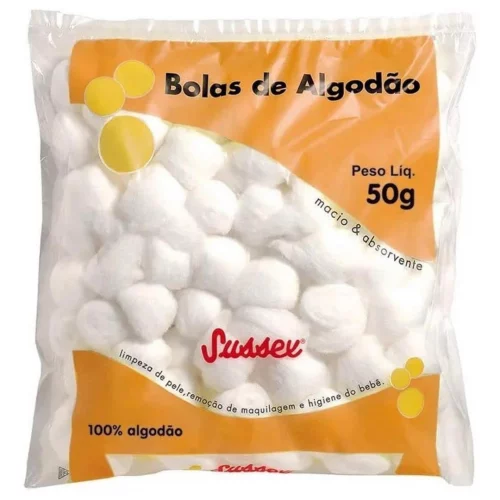 Algodão Hidrófilo Branco em Bola 50g, Sussex