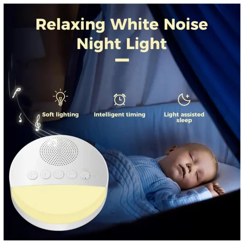 Aparelho Máquina de ruído branco Calmante Bebê Sono Relaxamento USB Recarregável luz noturna