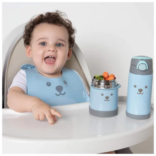 Babador de Silicone Buba Gumy Com Pega Migalhas - Azul