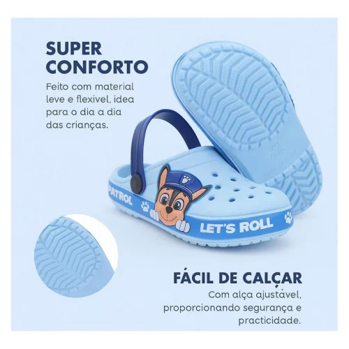 Babuche Infantil Chinelo Patrulha Canina Sandália Slide Leve