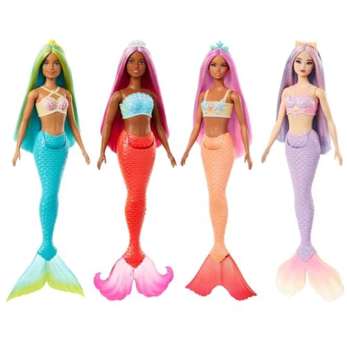 Barbie Fantasia Boneca Sereias com Cabelo Colorido para crianças a partir de 3 anos