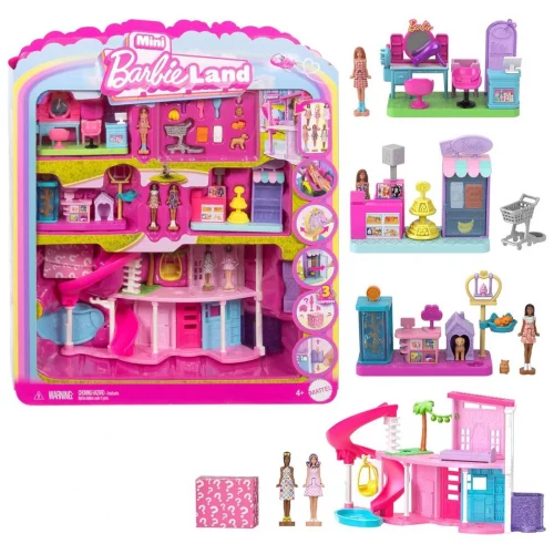 Barbie Mini BarbieLand Conjunto de Brinquedo Pacote Mundo Miniatura para crianças a partir de 4 anos