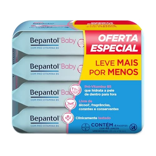 Bepantol Baby Leve 4 Pague 3 Kit 192 Lenços Umedecidos
