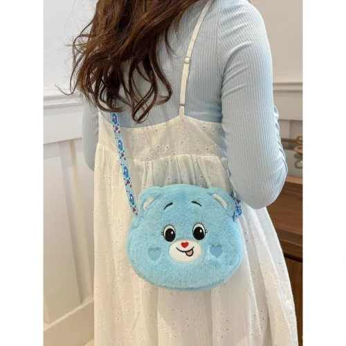 🛍️Bolsa Pequena Feminina Desenho Com Alça Lateral Transversal De Ombro De Pelúcia Lã F111 DONG