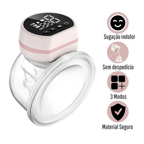 Bomba De Tirar Leite Materno Portátil Risemberg P1 24mm Rosa Mãos Livres Sem Bpa