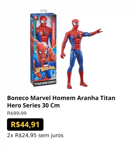 Boneco Marvel Homem Aranha Titan Hero Series 30 Cm