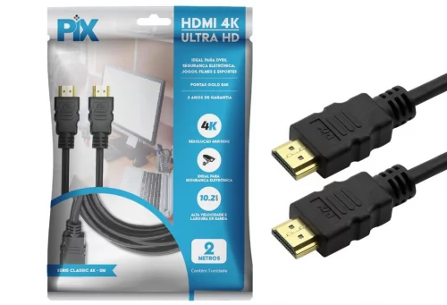 Cabo HDMI 1.4 4K 2 Metros PIX