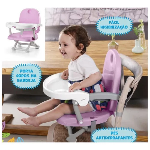 Cadeira Alimentação Portátil Multikids  Rosa