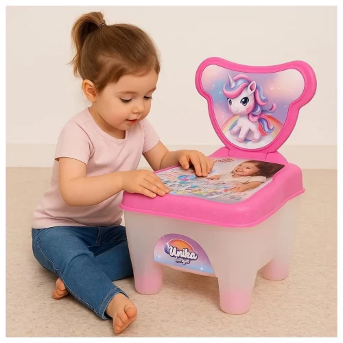Cadeirinha Unika Unicórnio Pop Star com Unicórnio em Vinil + Acessórios de Beleza/Infantil Educativo