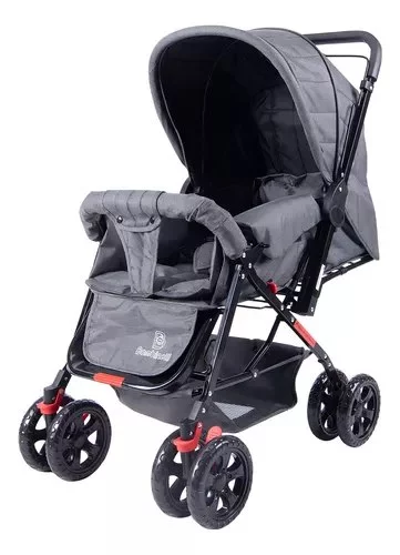Carrinho de Bebê Passeio Tipo Berço Bambinelli Fox Cor Preto
