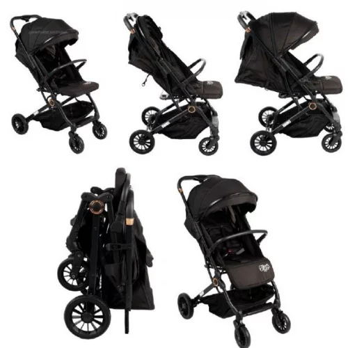 Carrinho de Bebê Vira Berço Compact, Preto - Styll Baby