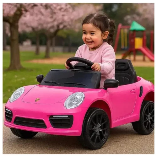 Carrinho Elétrico Infantil Conversível Rosa Brinquedo Menina Controle Remoto Direção 2 em 1