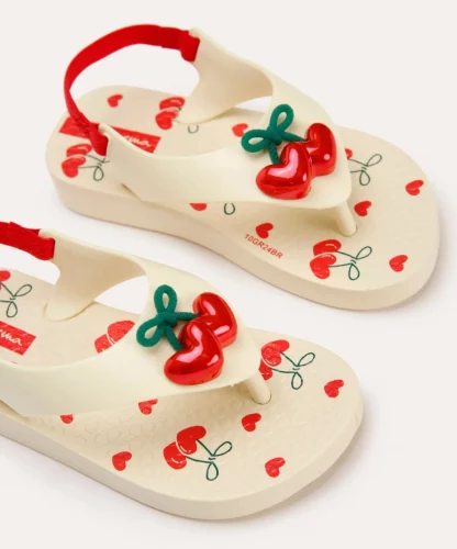 💜chinelo infantil ipanema belle com elástico bege