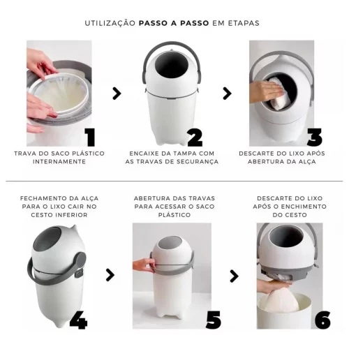 Clingo - Lixeira Antiodor para Fraldas, 10 Litros