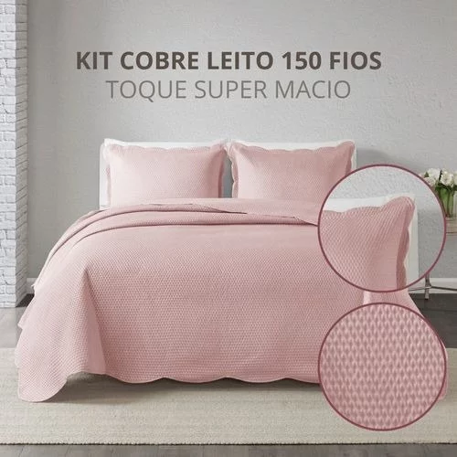 🧡 Colcha Cobre Leito Dupla Face 150 Fios Matelassê Solteiro Casal Queen King Porta Travesseiro Corttex