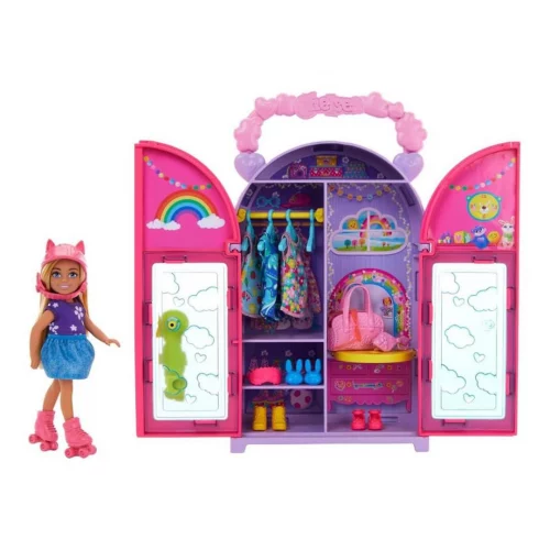 Conjunto de Brinquedo Armário da Chelsea com 1 Boneca e 15 Acessórios Barbie