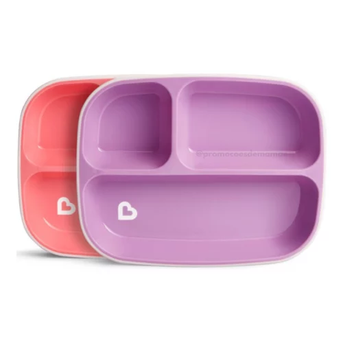 Conjunto de Pratos, Munchkin, Roxo/Rosa