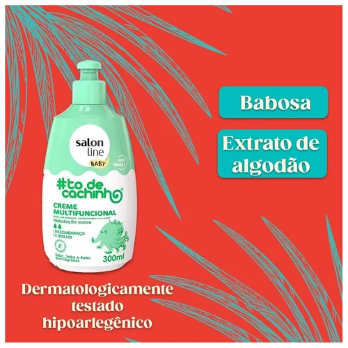 Creme Multifuncional Salon Line ToDeCachinho, Baby, Vegano - Cabelos Ondulados, Cacheados e Crespos, 300 ml