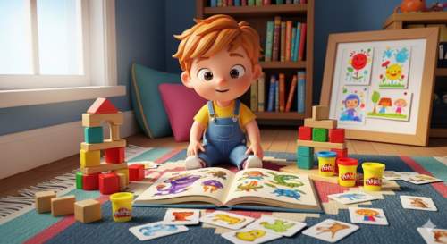 Criança concentrada montando um quebra-cabeça de madeira colorido, uma das atividades diárias para estimular o cérebro infantil.