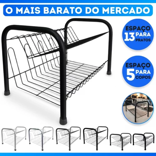 Escorredor De Louças Versátil Duplo Compacto