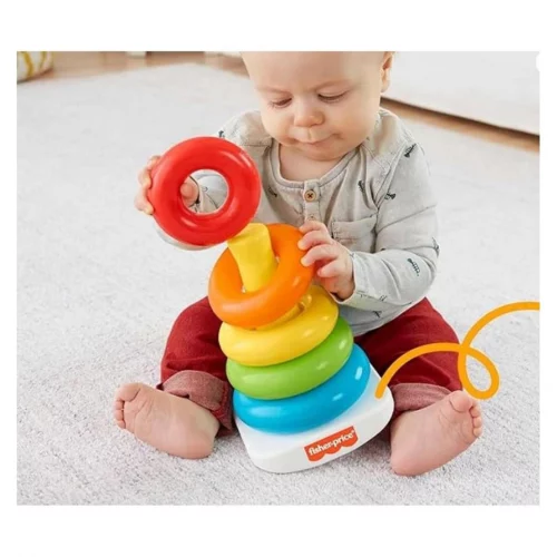 Fisher-Price, Pirâmide de Argolas, Brinquedo para Bebês, A partir de 6 meses
