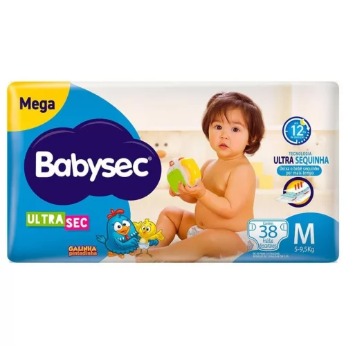 Fralda Babysec Ultrasec Galinha Pintadinha M 38 Un