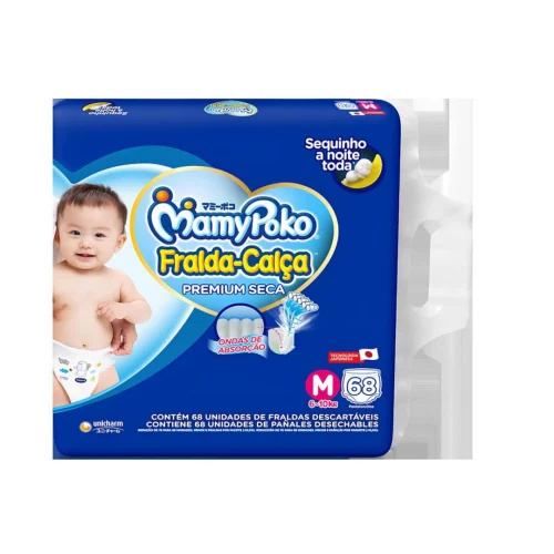 Fralda-Calça MamyPoko Premium Seca M 68 Unidades