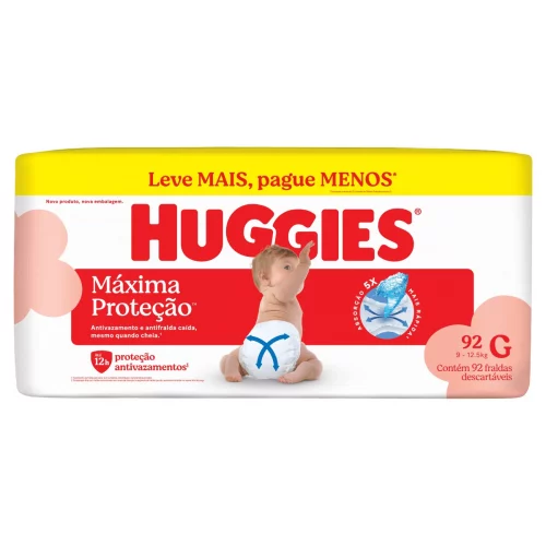 Fralda Huggies Máxima Proteção G 92 Un