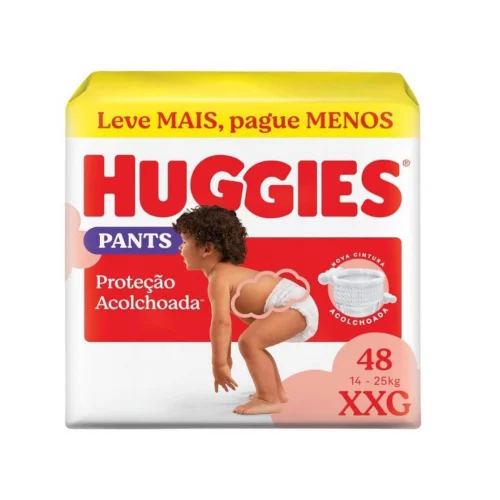 Fralda Huggies Proteção Acolchoada Roupinha XXG 48 Unidades