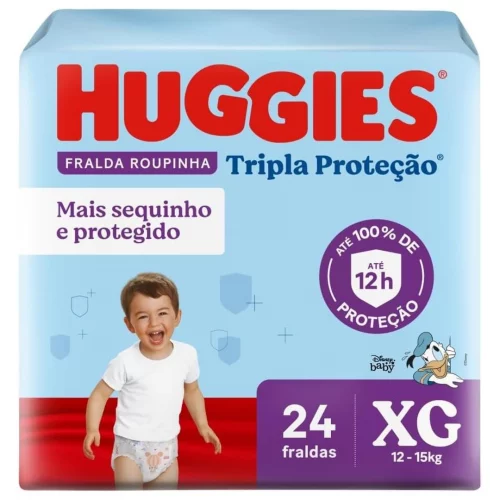 Fralda Huggies Tripla Proteção Roupinha XG 24 Unidades