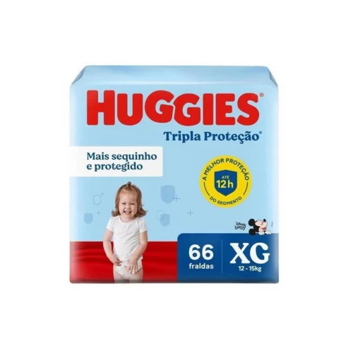 Fralda Huggies Tripla Proteção XG 66 unidades