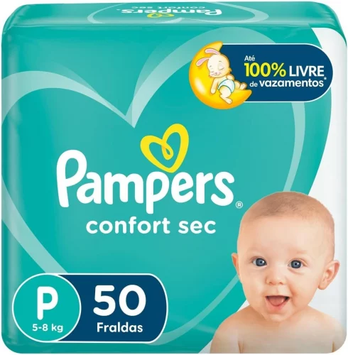 Fralda Pampers Confort Sec P com 50