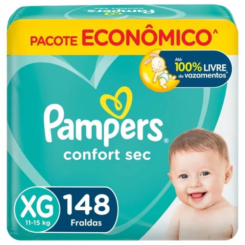 Fralda Pampers Confort Sec XG 148 Unidades