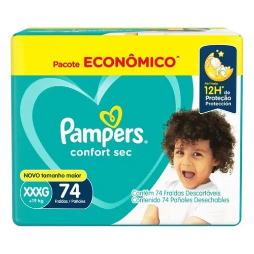 Fralda Pampers Confort Sec XXXG com 74 Unidades