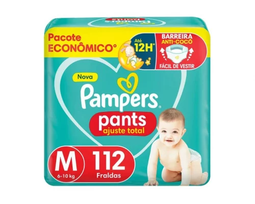 Fralda Pampers Pants Ajuste Total M 112 unidades