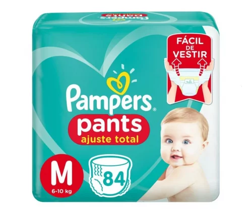 Fralda Pampers Pants Ajuste Total M 84 unidades