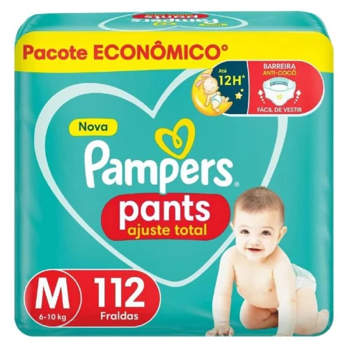 Fralda Pampers Pants Ajuste Total M com 112 Unidades